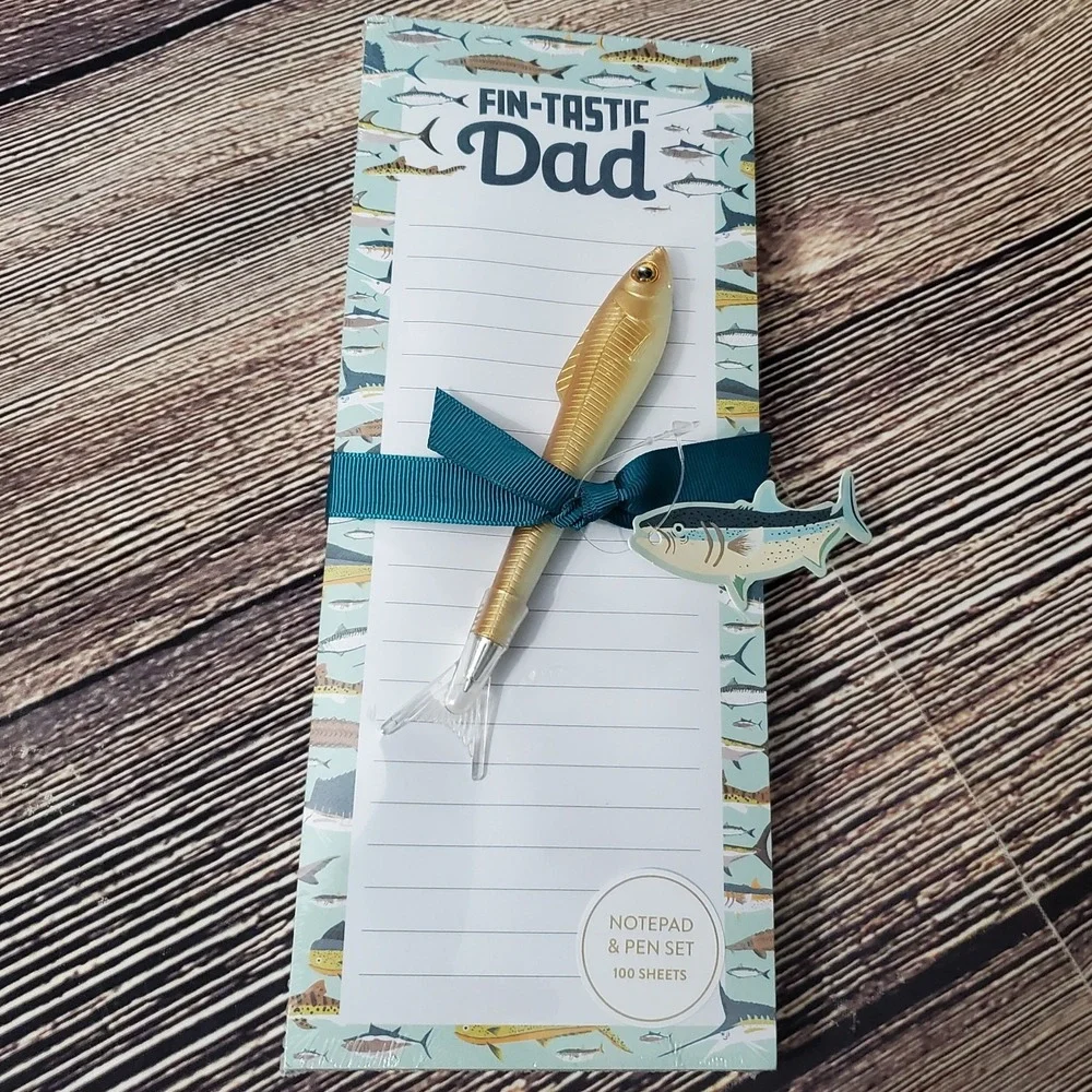 Dad Gift Fish Notepad & Fish Pen Set 100 Sheets 